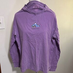 Life is Good Powder Room Lavender Mountain Graphic Long Sleeve Tee